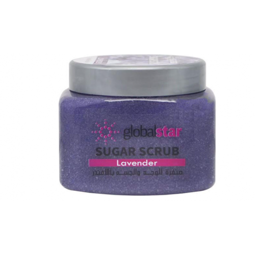 صنفرة سكر للوجه والجسم باللافندر من جلوبال ستار , 600 جرام صنفرة سكر للوجه والجسم باللافندر من جلوبال ستار , 600 جرام