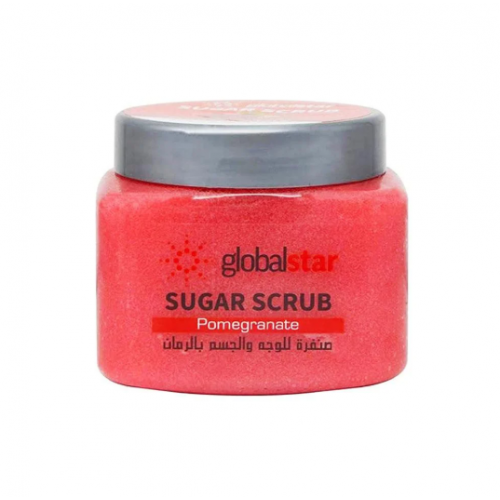 جلوبال ستار صنفرة سكر للوجه والجسم بالرمان - 600 جم جلوبال ستار صنفرة سكر للوجه والجسم بالرمان - 600 جم