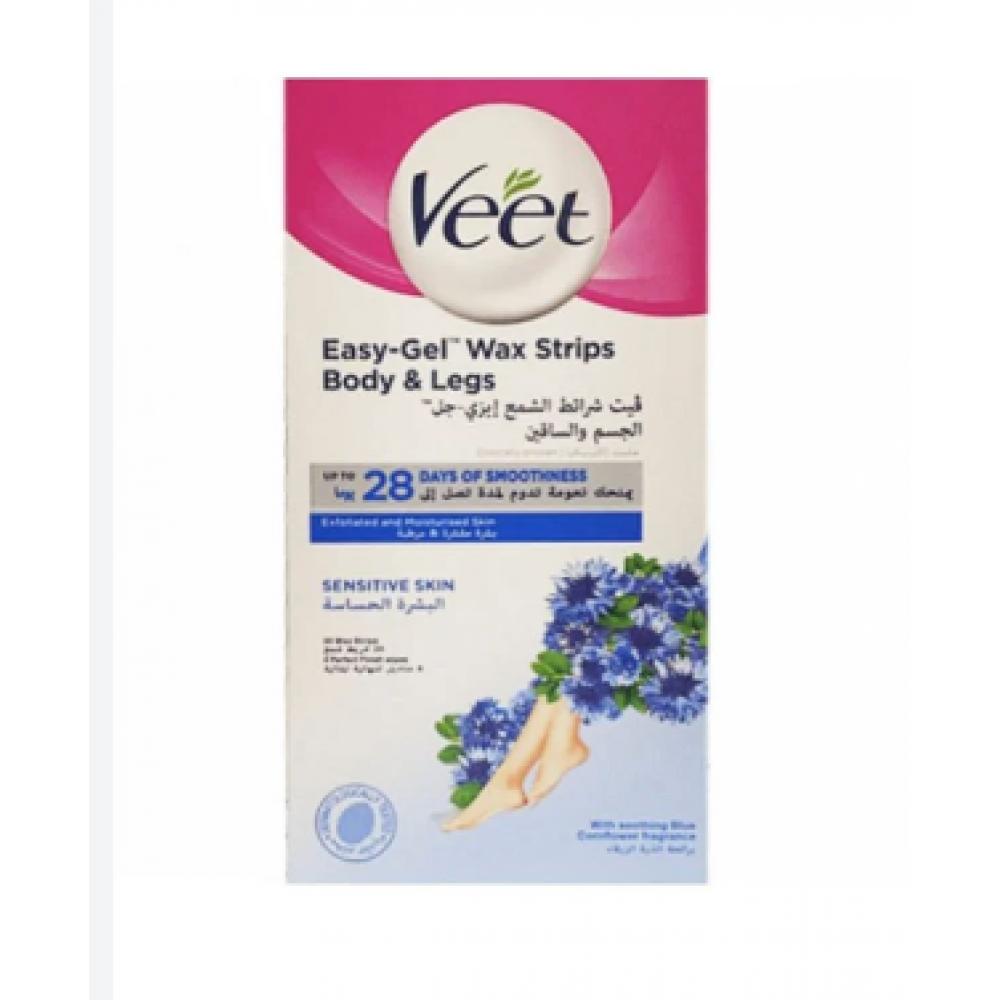ايزي جل شرائح شمعية لإزالة شعر الجسم للبشرة الحساسة من فيت , 20 شريحة ايزي جل شرائح شمعية لإزالة شعر الجسم للبشرة الحساسة من فيت , 20 شريحة