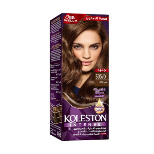ويلا كولستون إنتنس – صبغة شعر ذات لون نابض وطويل الأمد مع تغطية 100% للشيب وزيت الأرغان – 305/0 بني فاتح ويلا كولستون إنتنس – صبغة شعر ذات لون نابض وطويل الأمد مع تغطية 100% للشيب وزيت الأرغان – 305/0 بني فاتح