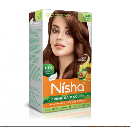 كريم صبغة شعر بتركيبة خالية من الامونيا للون غني ولامع يدوم طويلا من نيشا، مناسب لصبغ خصلات الشعر، لون بني طبيعي كريم صبغة شعر بتركيبة خالية من الامونيا للون غني ولامع يدوم طويلا من نيشا، مناسب لصبغ خصلات الشعر، لون بني طبيعي