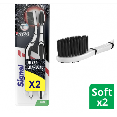 سيجنال فرشاة أسنان بالفحم ناعمة - 2 قطعة سيجنال فرشاة أسنان بالفحم ناعمة - 2 قطعة
