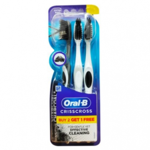فرشاة أسنان أورال بي كريسكروس الحساسة - فحمي فائق النعومة 2+1 فرشاة أسنان أورال بي كريسكروس الحساسة - فحمي فائق النعومة 2+1