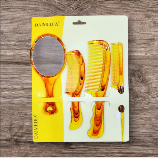 3 قطع مشط لشعر + مرايه عالية الدقه - من ديميجيا 