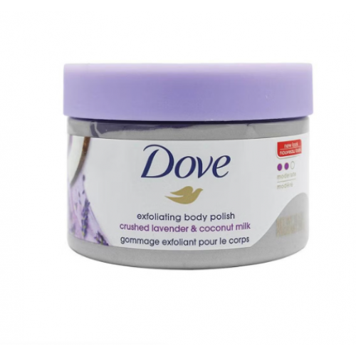 مقشر الجسم بنكهة اللافندر وحليب جوز الهند من دوف - 298 جرام مقشر الجسم بنكهة اللافندر وحليب جوز الهند من دوف - 298 جرام