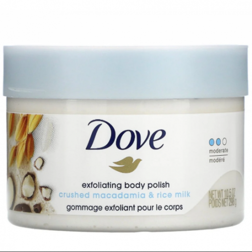 مقشر الجسم دوف مع مطحون المكاديميا وحليب الارز _298جرام