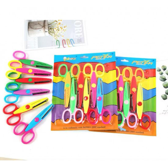 طقم مقص شكل متعرج 4 حبات