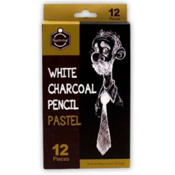 اقلام رصاص فحم بيضاء باستيل 12 قطعة