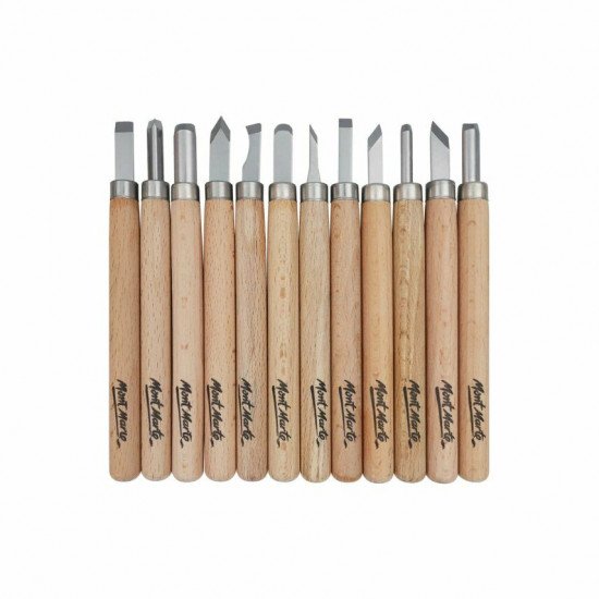 طقم ادوات النحت على الخشب 12 قطعه 