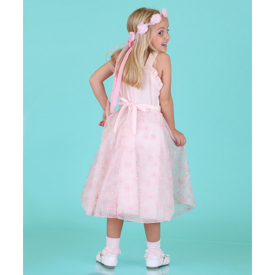 فستان بناتي وردي ناعم من دولسي ليا - عمر 6-7 سنوات