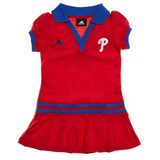 فستان أديداس كاجوال رياضي للأطفال - لون أحمر - عمر 5-6 سنوات