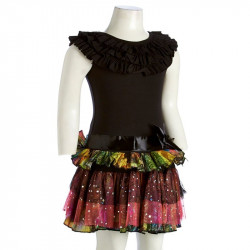 فستان بناتي أسود ناعم مع تطريز سفلي فاخر - إطلالة الأميرات