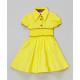 فستان بياقة كلاسيكية للمناسبات - متوفر بالأصفر والأزرق - عمر 7-8 سنوات