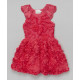 فستان بناتي أحمر قصير مورد - لعمر 3 سنوات