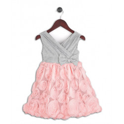 فستان أطفال مطرز بالورود للأنيقات - مناسب للطلعات والحفلات - عمر 3 سنوات