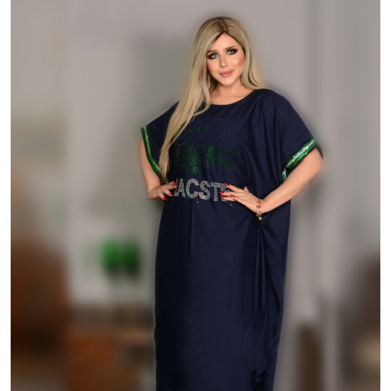 جلابية لاكوست قطن عالي الجودة - لون كحلي (مقاس موحد)