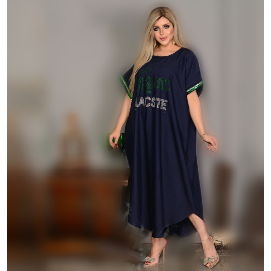 جلابية لاكوست قطن عالي الجودة - لون كحلي (مقاس موحد)