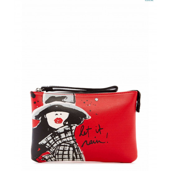 حقيبة مكياج "لتس رين" من زاك برباط للمعصم - حافظة أنيقة للمكياج والنقود