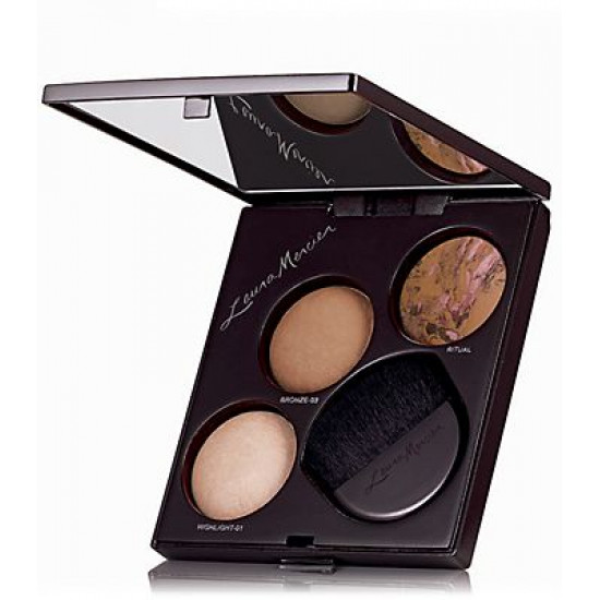 باليت ثلاثي الوجه المشرق والخدود الحمرا من لورا مارسيه باليت ثلاثي الوجه المشرق والخدود الحمرا من لورا مارسيه