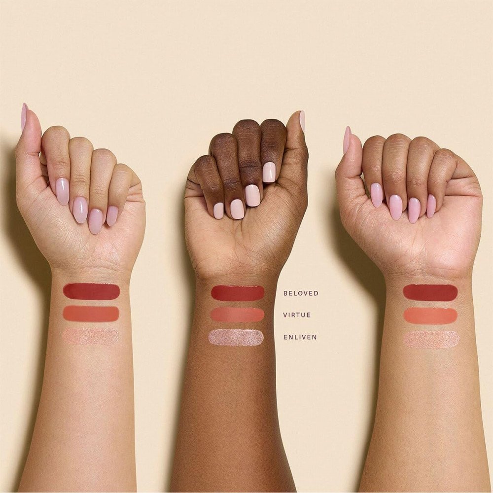 مجموعة رير بيوتي الثلاثية - أحمر خدود وإضاءة ميني (إصدار العطلات)