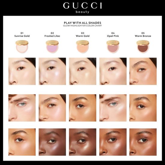 بودرة إضاءة جوتشي جلو (Gucci Glow) درجة صن رايز جولد (Sunrise Gold) - شامبين ناعم بودرة إضاءة جوتشي جلو (Gucci Glow) درجة صن رايز جولد (Sunrise Gold) - شامبين ناعم