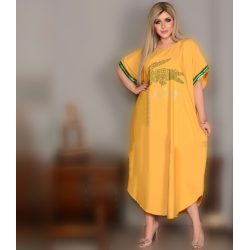 جلابية لاكوست قطن عالي الجودة - لون أصفر (مقاس موحد)