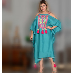 جلابية مكشوفة الاكتاف اخضر جلابية مكشوفة الاكتاف اخضر