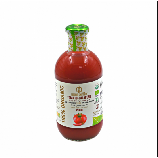 عصير الطماطم النقية بفلفل جلابينو الطبيعي العضوي 750 مل عصير الطماطم النقية بفلفل جلابينو الطبيعي العضوي 750 مل