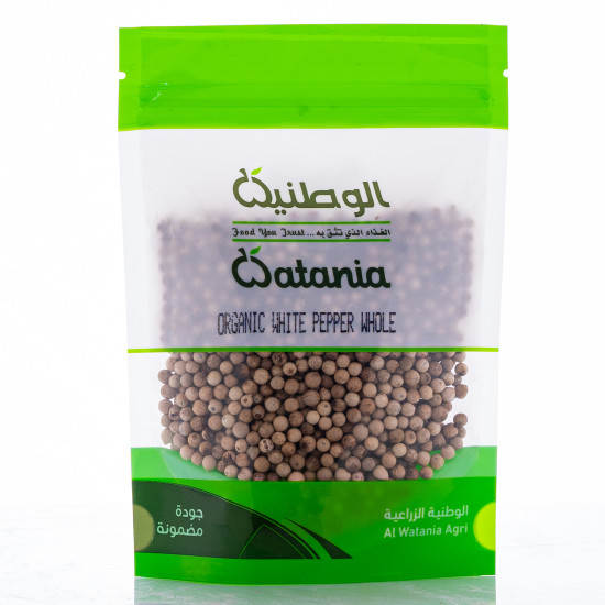 فلفل ابيض حب عضوي 100جم الوطنية فلفل ابيض حب عضوي 100جم الوطنية
