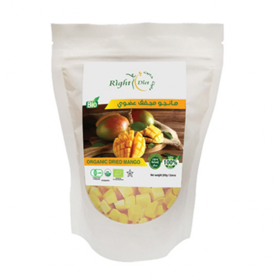 مانجو مجفف خالي السكر عضوي 200 جرام - رايت دايت مانجو مجفف خالي السكر عضوي 200 جرام - رايت دايت