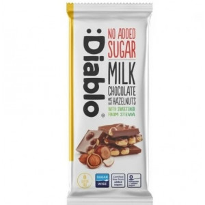 ديابلو شوكولاتة بالحليب والبندق بدون سكر مضاف 75 جرام