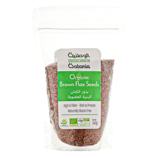 بذور الكتان البني العضوي 340جم الوطنية بذور الكتان البني العضوي 340جم الوطنية