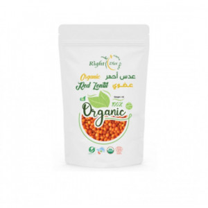 عدس احمر مجروش عضوي 1 كجم رايت دايت 