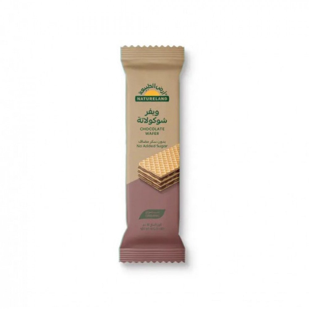 ويفر شوكولاتة بدون سكر مضاف كرتون 20حبه * 30جم عضوي ارض الطبيعة