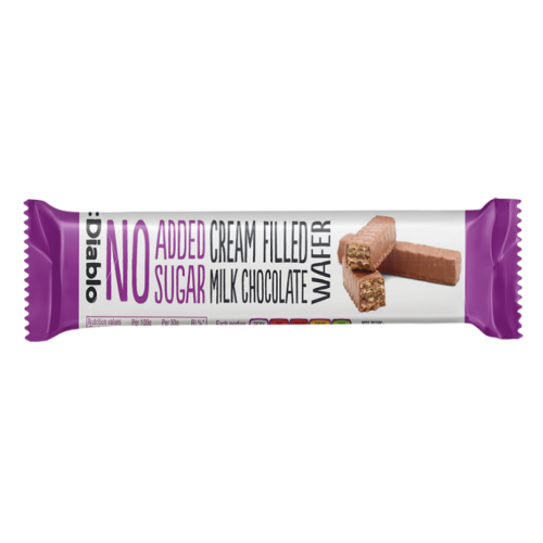 ديابلو ويفر مغطى بالشكولاتة بالحليب 30جم بدون سكر مضاف