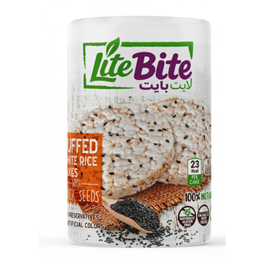 كعكة الارز والذرة لايت بايت مع حبة البركة 100جم خالي من الجلوتين طبيعي 100% كعكة الارز والذرة لايت بايت مع حبة البركة 100جم خالي من الجلوتين طبيعي 100%