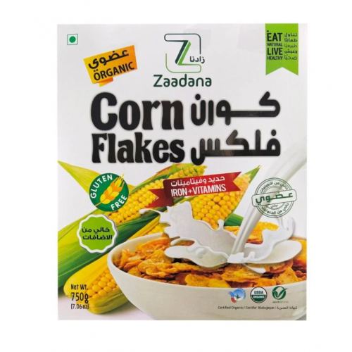 كورن فلكس رقائق الذرة عضوي خالي الجلوتين 750 جم زادنا