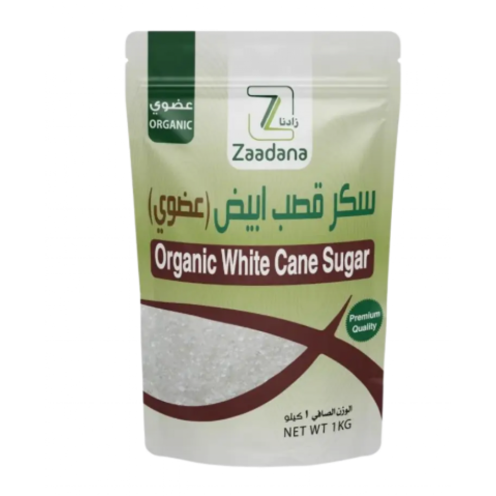 سكر قصب ابيض عضوي 1كجم زادنا 