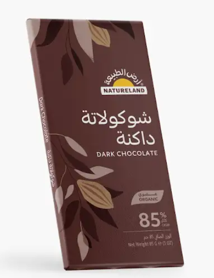 شوكولاتة داكنة عضوي 85جم ارض الطبيعة 