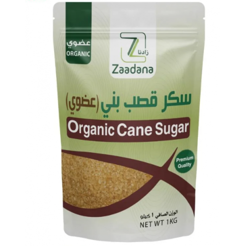 سكر قصب بني عضوي 1 كجم زادنا