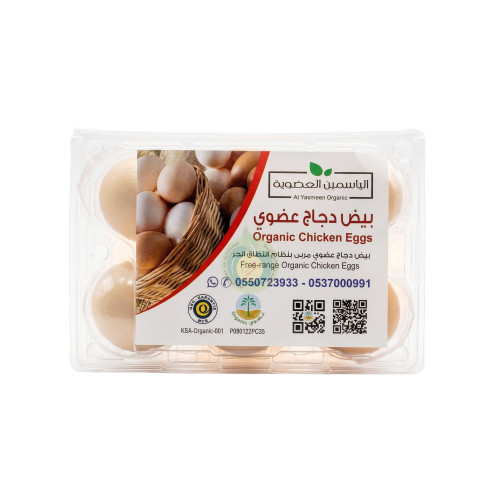 بيض بلدي عضوي طبق 6 حبة مزرعة الياسمين 