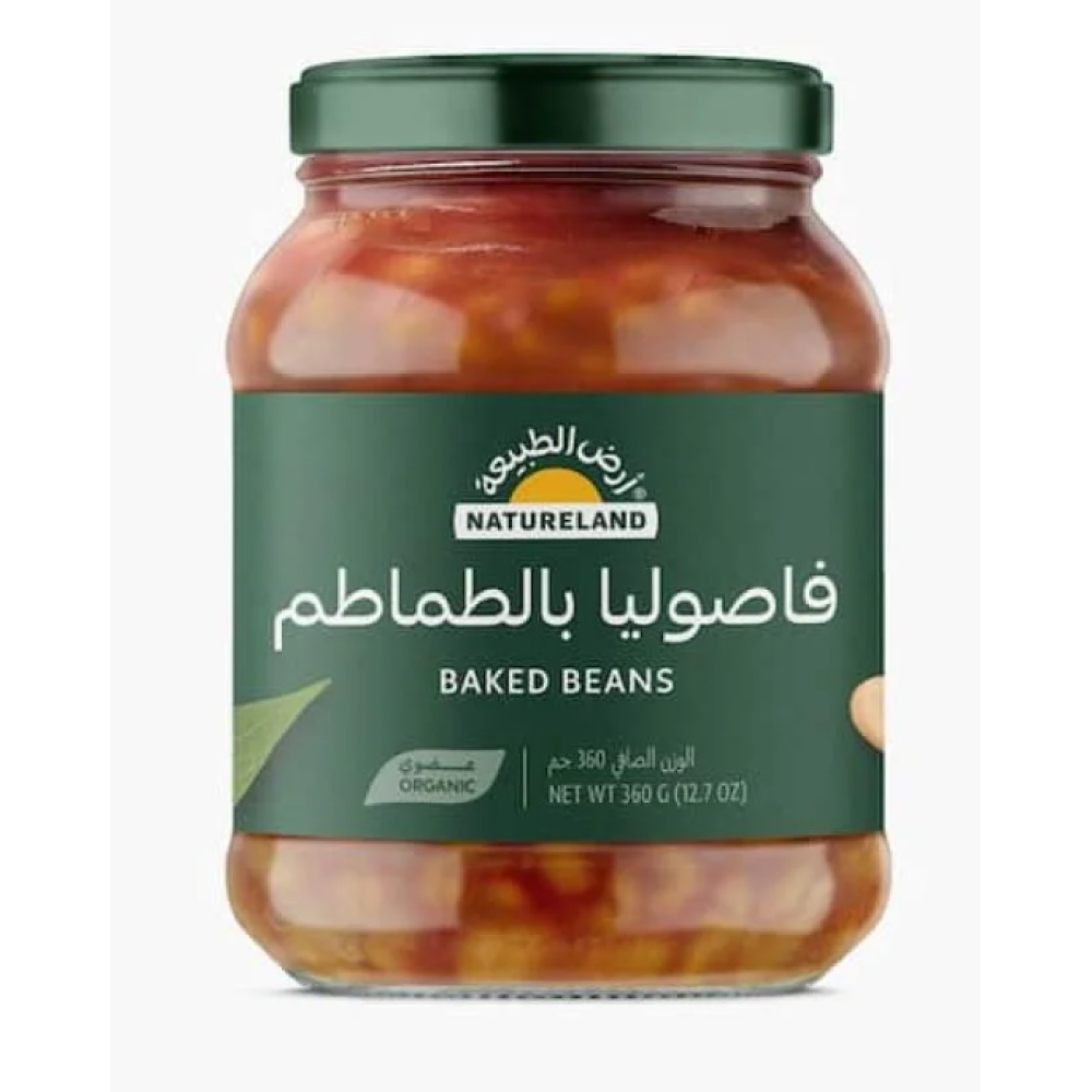 فاصوليا بالطماطم عضوي 360 جم أرض الطبيعة