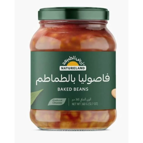 فاصوليا بالطماطم عضوي 360 جم أرض الطبيعة