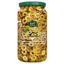 Al-Jouf Organic Sliced ​​Green Olives 500g