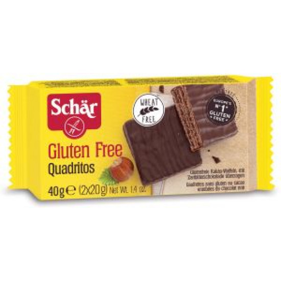  ويفر مغطى بالشوكولا الغامقة 40 جرام خالي من الجلوتين د.شار