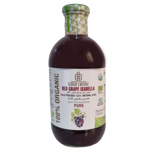 عصير عنب ايزابيلا بالرمان عضوي 750 مل