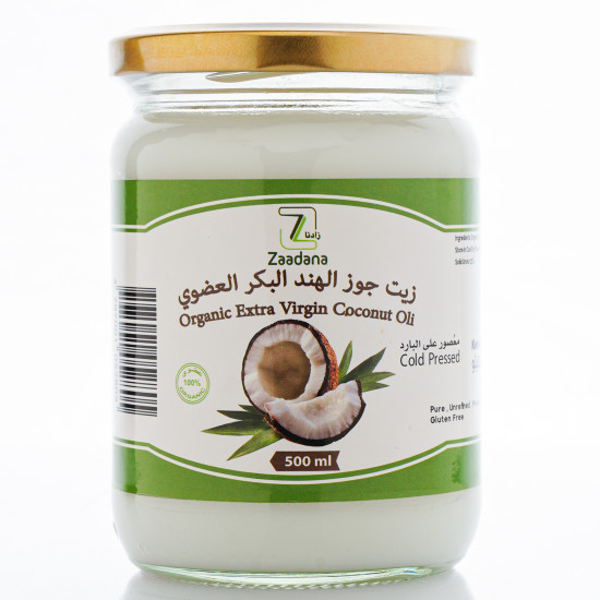 زيت جوز الهند العضوي 500 ملم خالي من الغلوتين زيت جوز الهند العضوي 500 ملم خالي من الغلوتين