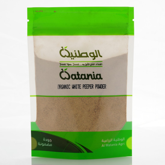 فلفل ابيض مطحون عضوي 100جم الوطنية فلفل ابيض مطحون عضوي 100جم الوطنية