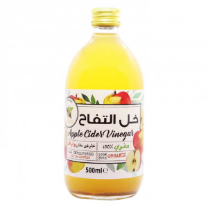 خل التفاح العضوي مع ام الخل 500 مل منتج الطبيعة 