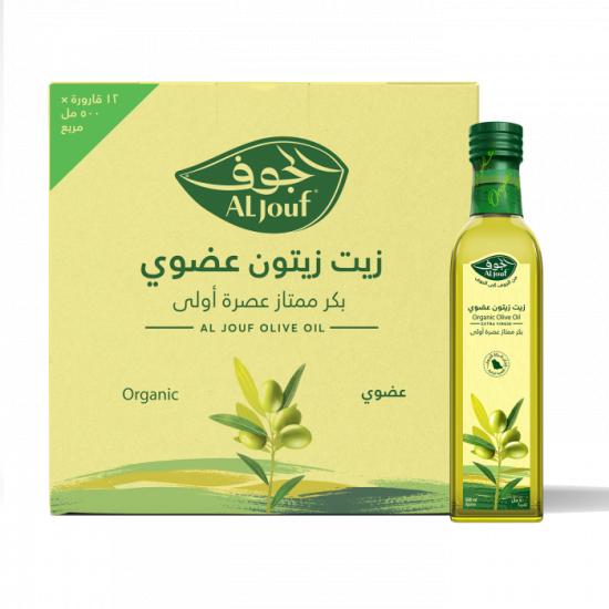 كرتون زيت زيتون الجوف عضوي بكر ممتاز "مربع" 12*500 مل